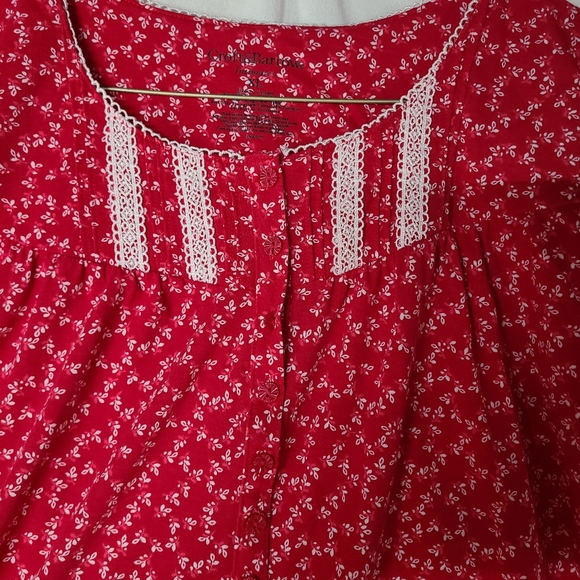 Croft & Barrow Intimates XL Long Sleeve Red/White Night Gown - Picture 4 of 5